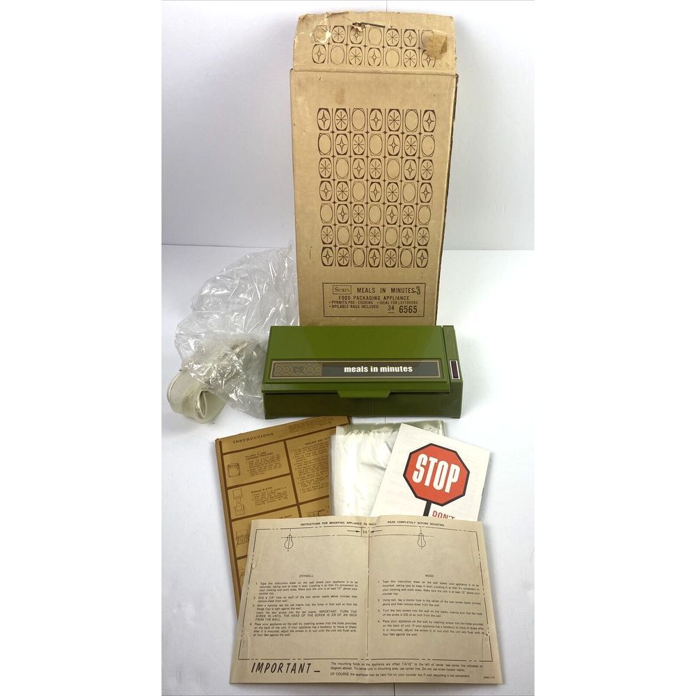 Vintage 1960's Sears Meals in Minutes Food Packaging Appliance Complete In Box